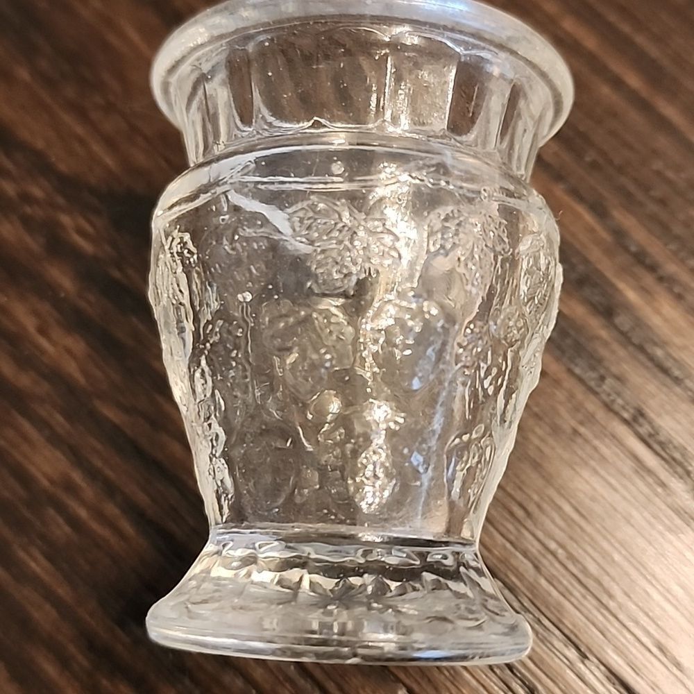 Vintage Strawberry Pattern Clear Glass Kokomo Toothpick Holder/mini Vase